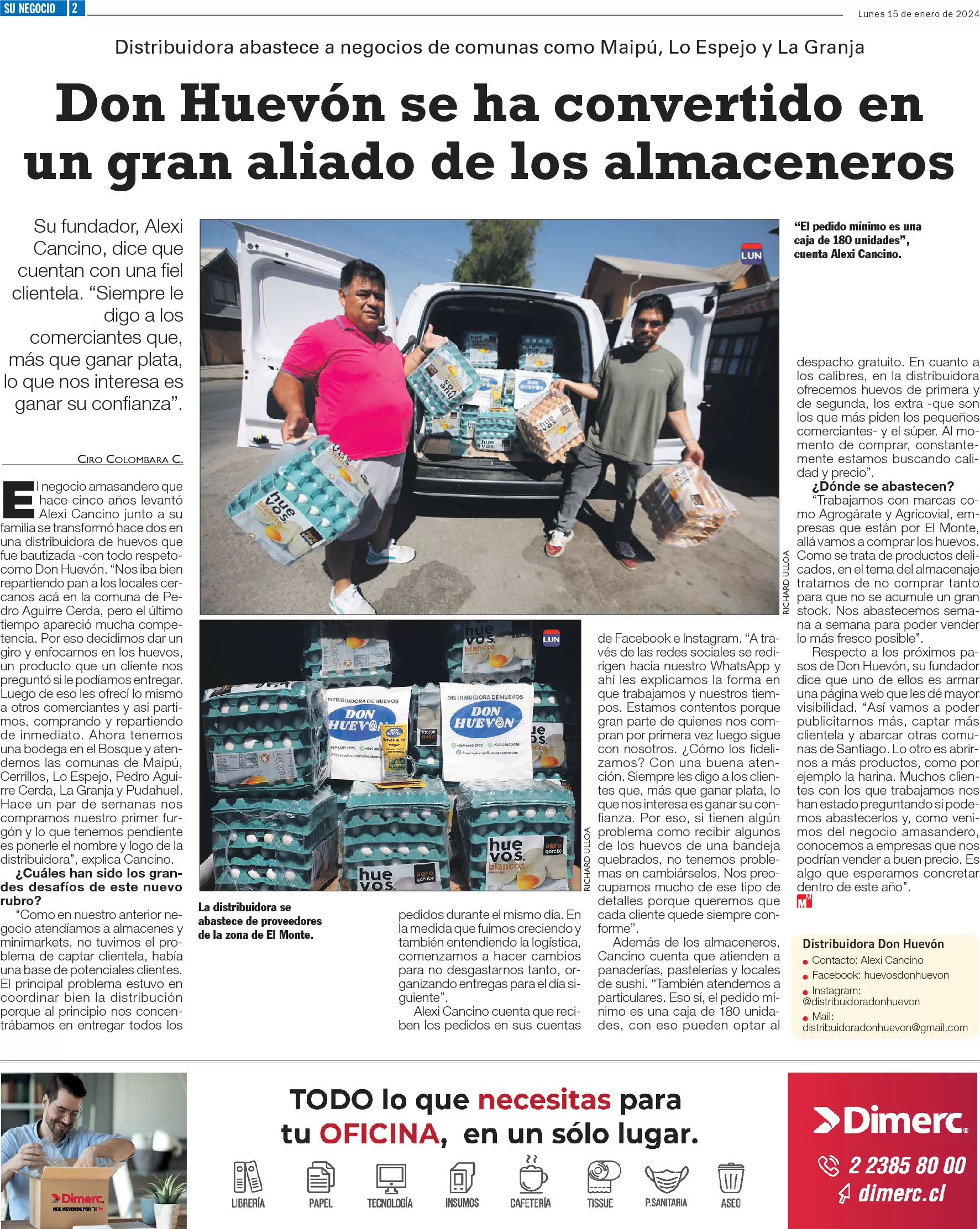 Revista mercado mayorista, don huevon en la revista mercado mayorista