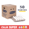 Caja de 80 huevos Súper frescos con despacho gratis en Santiago.