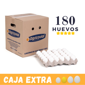 Caja de 180 huevos Extra frescos con despacho gratis en Santiago.